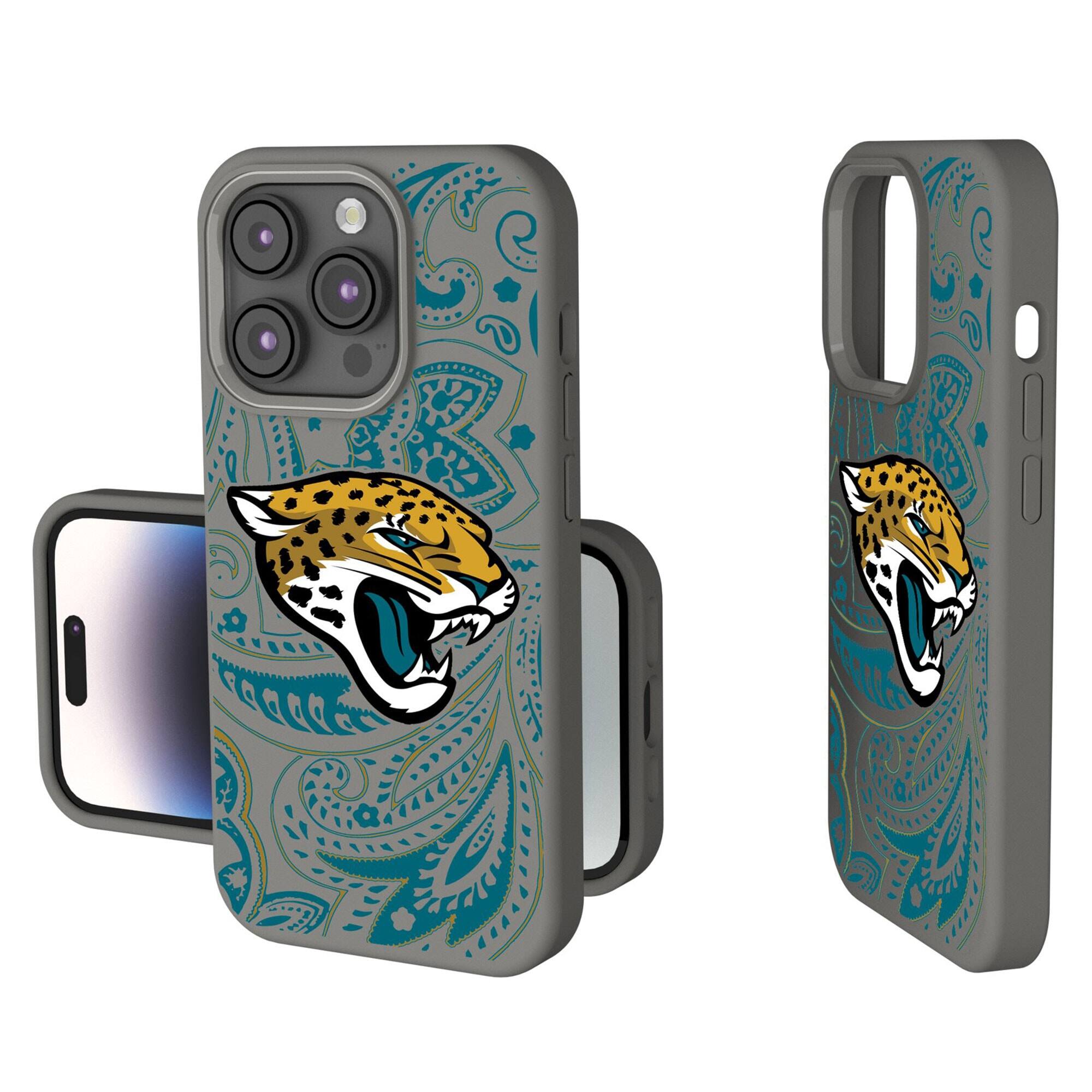 Keyscaper - NFL - Jacksonville Jaguars - Paisley iPhone Soft Touch Case - 14 - Gray