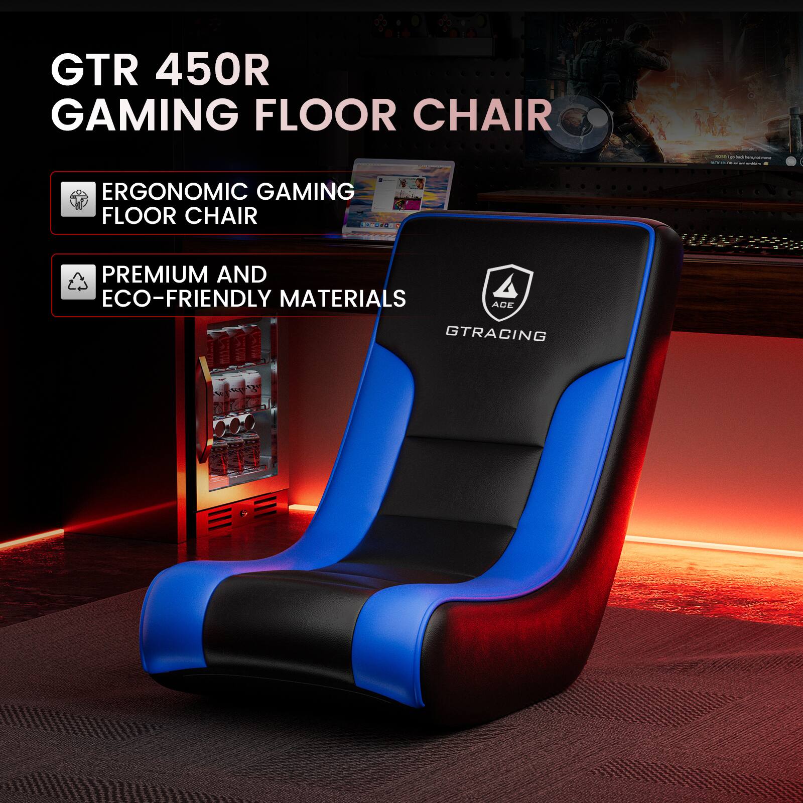 GTPlayer Rocker Floor Gaming Chair Ergonomic Comfortable Floor Rocker ...