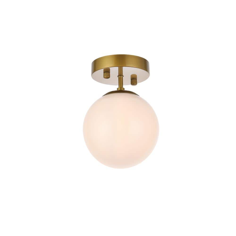 Living District - Mimi six inch dual flush mount and bath sconce in brass with frosted glass - Brass And Frosted White price history on PriceWatchPro