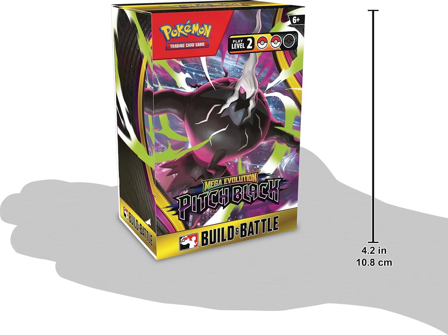 Pokémon Play Trading Card Game Level 2  
6+  
Mega Evolution Pitch Black Build-Battle  
4.2 in 10.8 cm