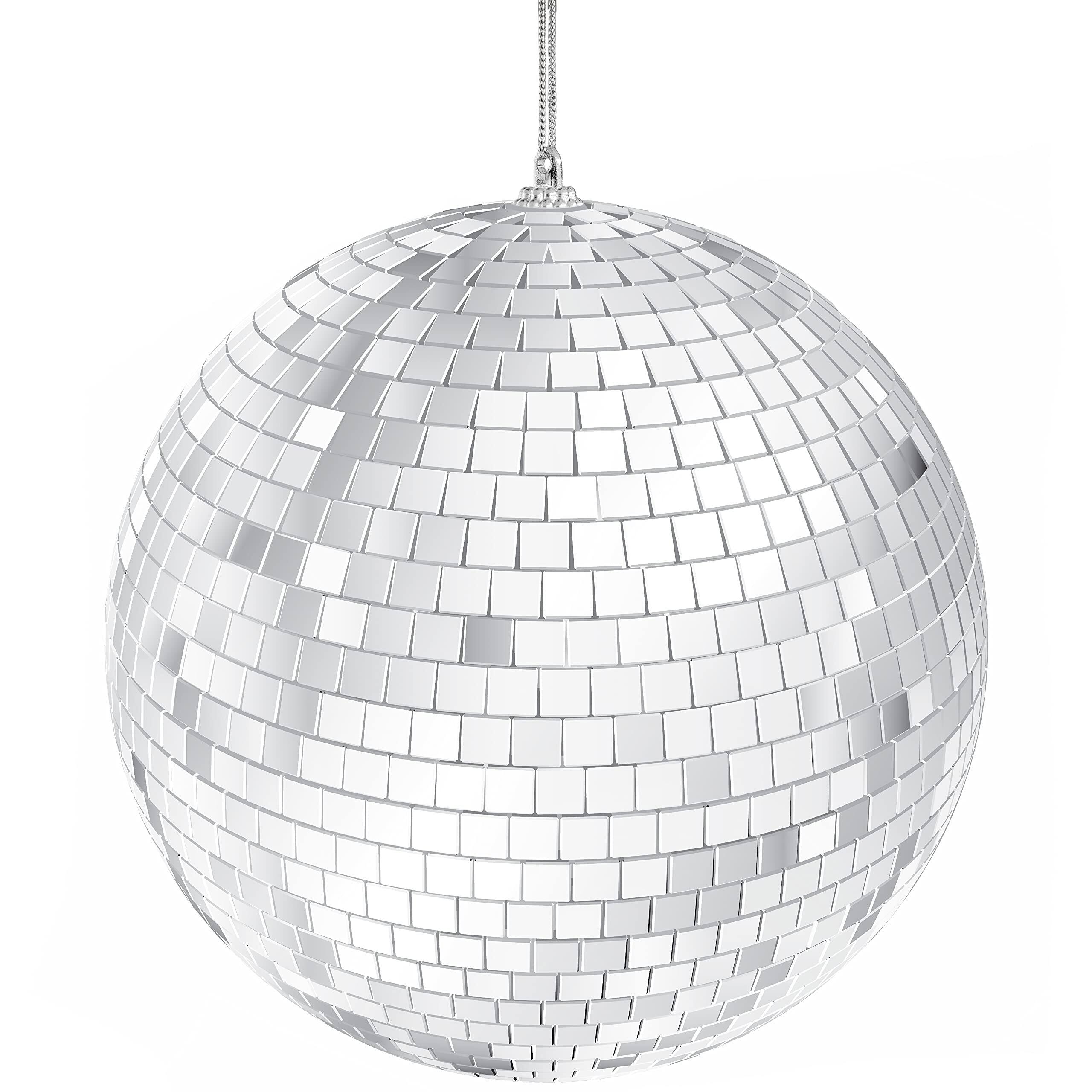 Front. Paradigms Interiors - Mirror Disco Ball With Attached String For Hanging Ring Reflects Light Party Favor 5" single - Single.