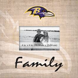 Fan Creations - Baltimore Ravens 10'' x 10'' Burlap Pattern Frame - Multicolor