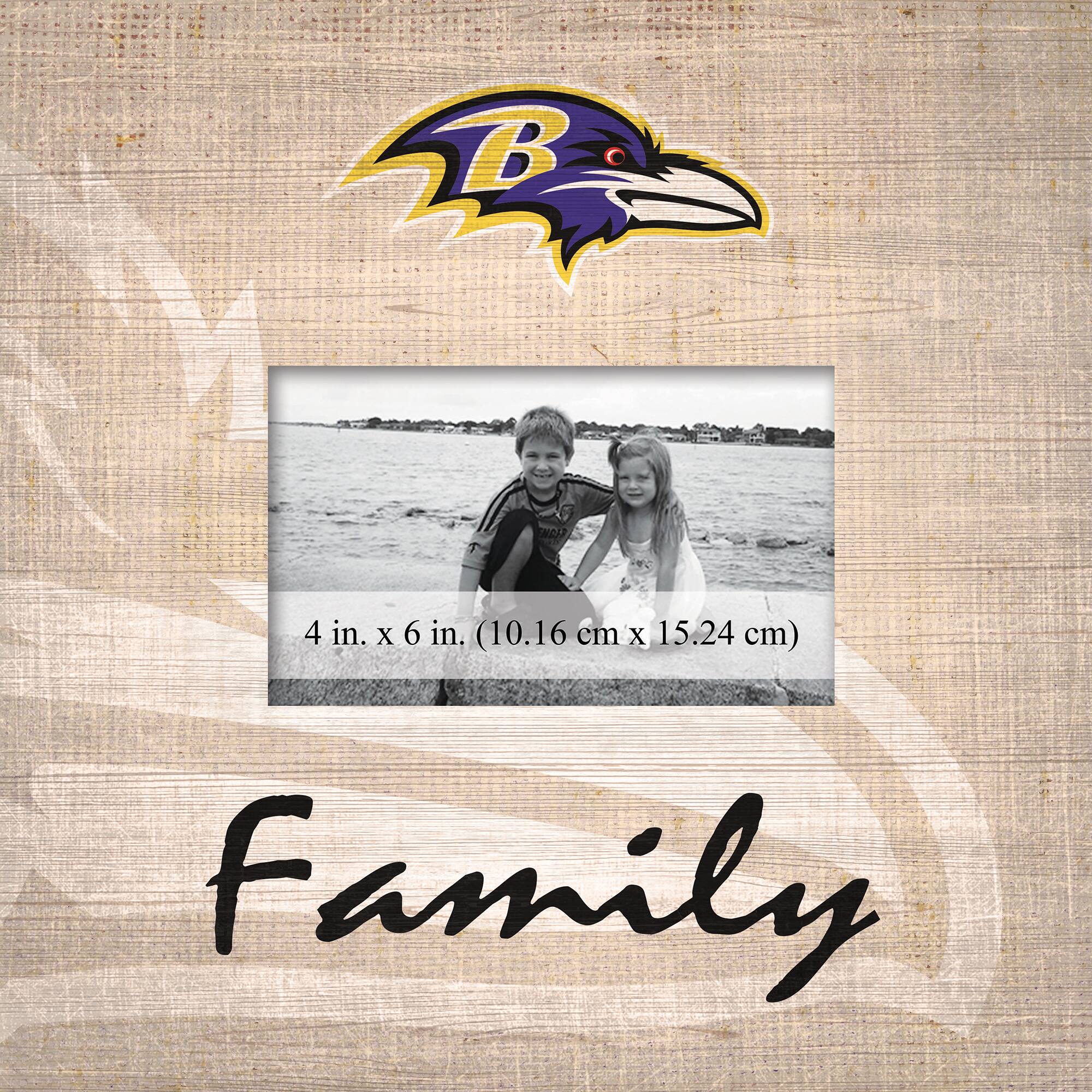 Baltimore Ravens 10'' x 10'' Burlap Pattern Frame