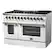 Angle. Forno Appliances - Galiano 6.58 Cu. Ft. Freestanding Dual Fuel Range with Convection Oven and Griddle - White Door.