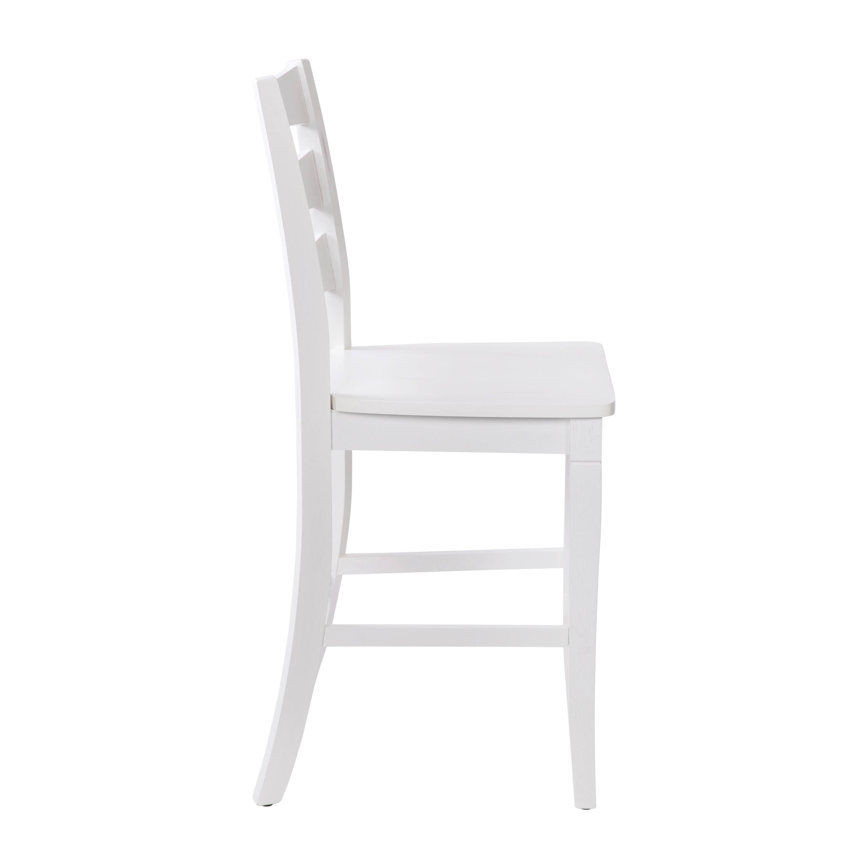 Alt View 9. Emma + Oliver - Lana Set of 2 Classic Wood Dining Stool with Ladderback Design - White Wash.