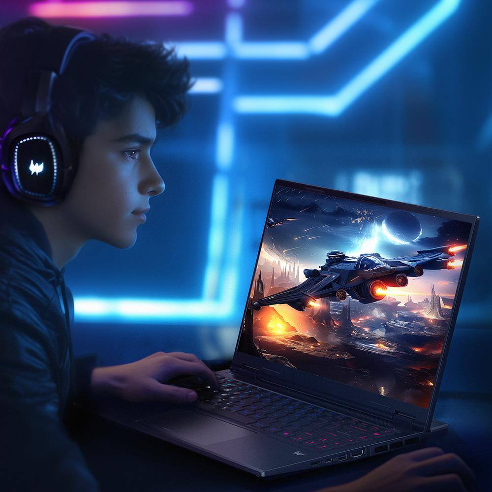 Alt View 1. Predator - Helios Neo 14 AI 14.5" Laptop 2560 x 1600 Intel Core Ultra 9 285H 32GB RAM 512GB SSD NVIDIA GeForce RTX 5070 - Abyssal Black.