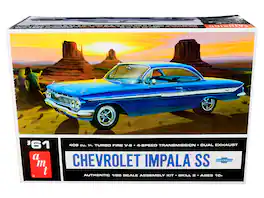 Skill 2 Model Kit 1961 Chevrolet Impala SS 1/25 Scale Model by AMT - Blue