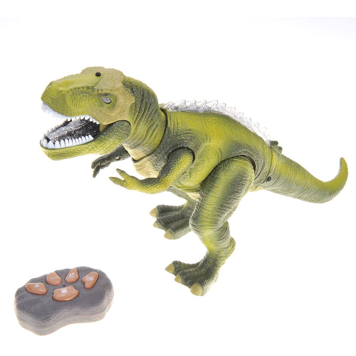 Alt View 2. JuzToys - Remote Control Dinosaur Toy, Walking T-Rex with Light & Sound Effects, RC Dino Toy for Kids – Green - Green.