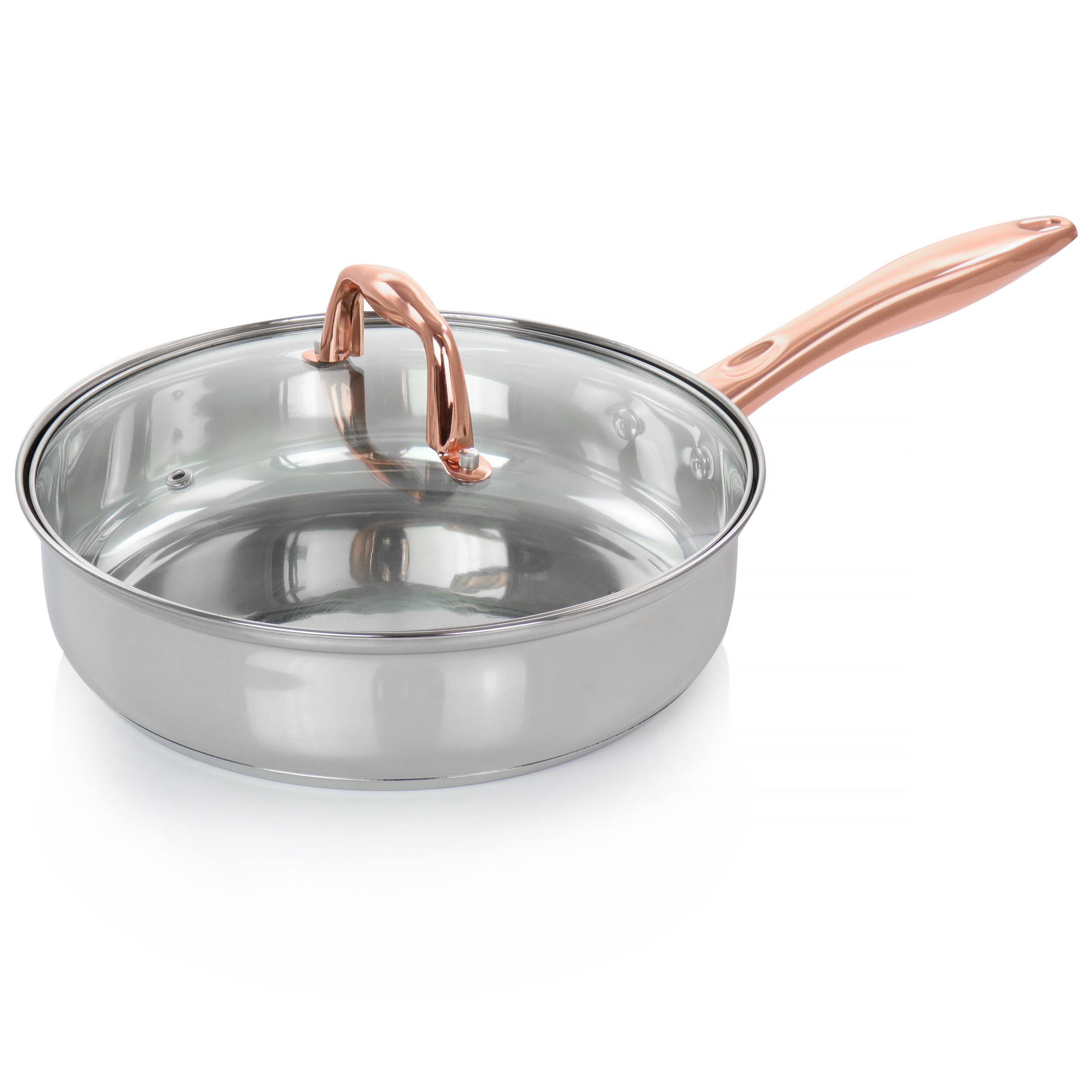 Alt View 3. Gibson - Gibson Home Bransonville 8 Piece Stainless Steel Cookware Set in Chrome and Bronze - Bronze.