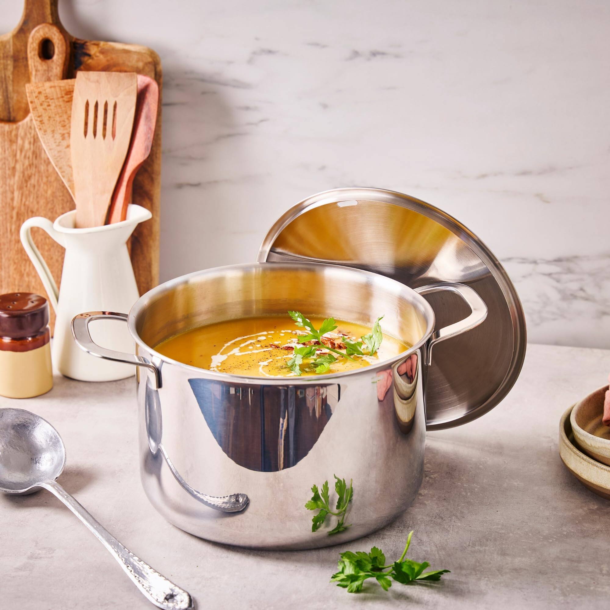 Alt View 2. Alva - Alva Maestro 5-Ply Stainless Steel Stock Pot with Lid, 7-Qt. - Stainless Steel.