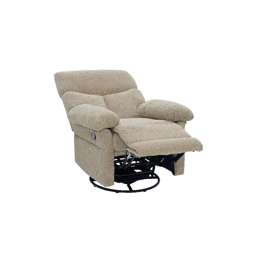 Alt View 8. Ropilly - Ropilly Modern swivel rocker recliner, camel fabric glider armchair for living room - Camel.