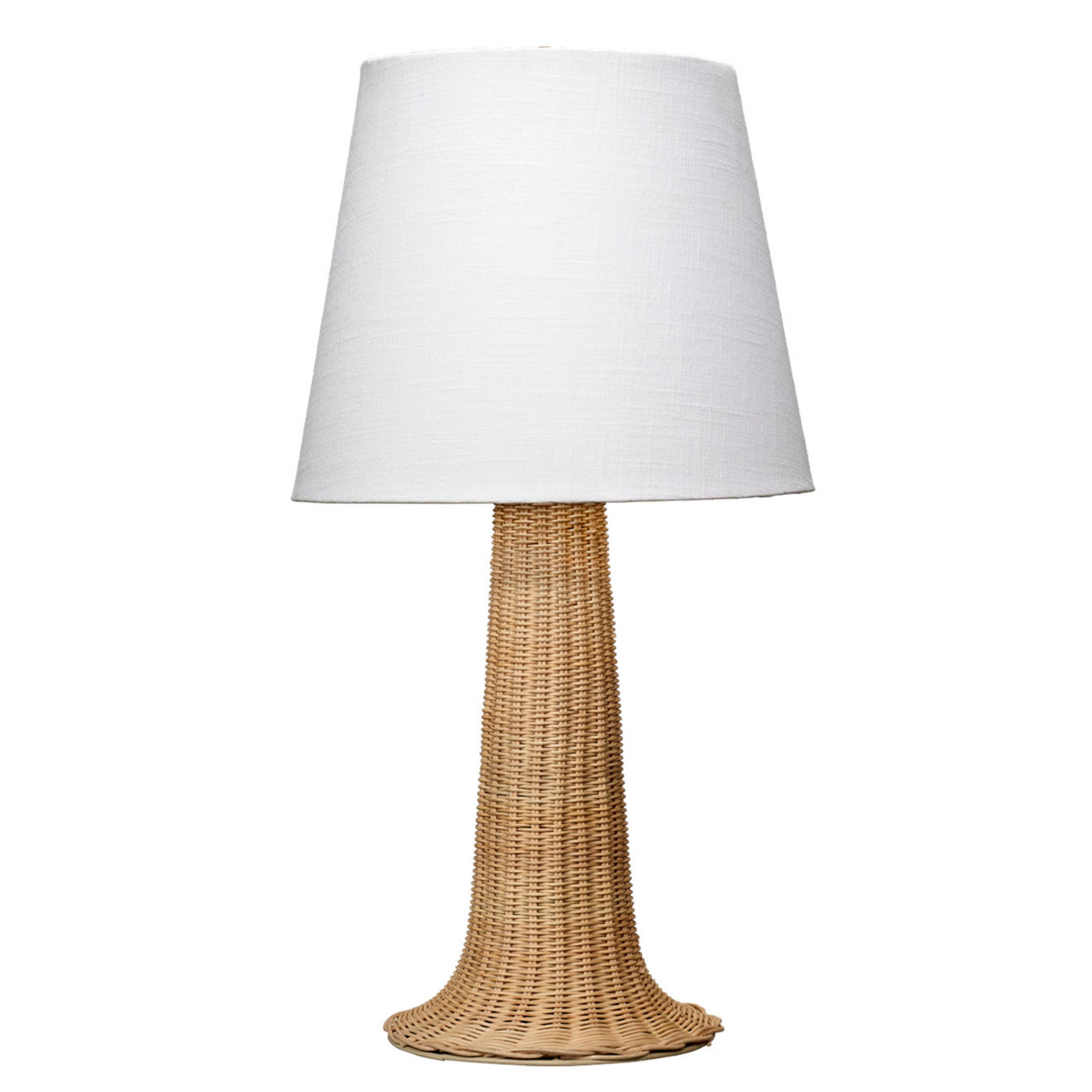 Front. Manhattan Lane - 27 Inch Table Lamp, Tree Trunk Base, Tapered Shade - White, Brown, Brass.