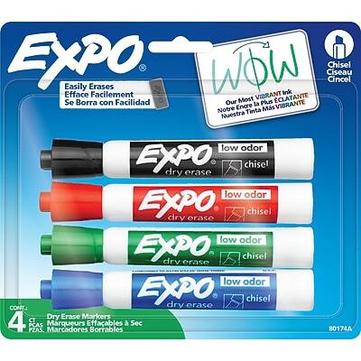 Expo - Tank Dry Erase Marker, Chisel Tip, 4/Pack (80174) - Assorted Colors