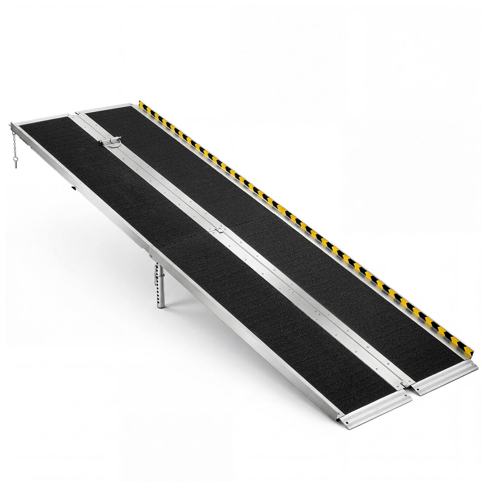 Alt View 5. VEVOR - Portable Wheelchair Ramp, 8FT, Non-Slip Aluminum Folding Handicap Ramp for Wheelchair, 800 lbs Capacity - Silver;Black.