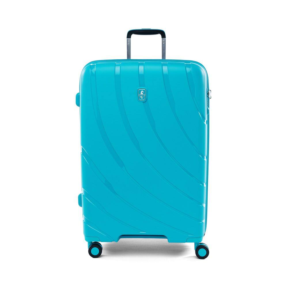 Angle. Atlantic - Atlantic Convertible Medium to Large Checked Expandable Hardside Spinner - Surf Teal.