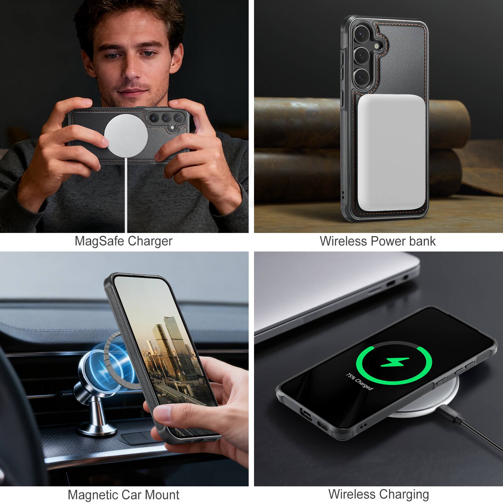 - MagSafe Charger
- Wireless Power Bank
- Magnetic Car Mount
- Wireless Charging