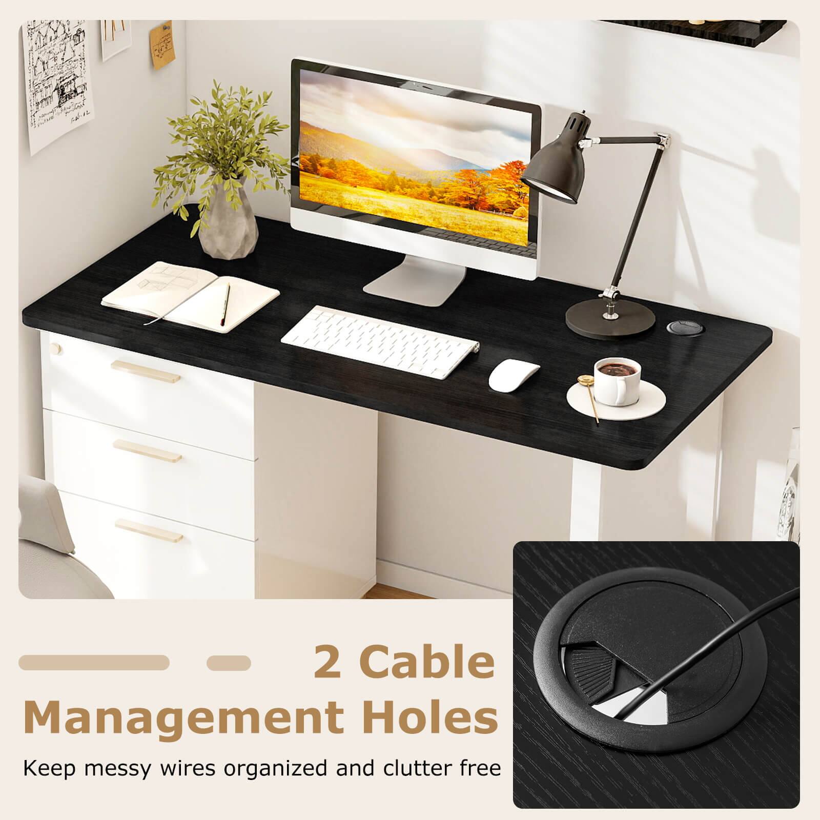 2 Cable Management Holes  
Keep messy wires organized and clutter free