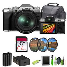 Fujifilm - X-T5 Mirrorless Digital Camera with XF16-80mm Lens Kit Bundle - Silver