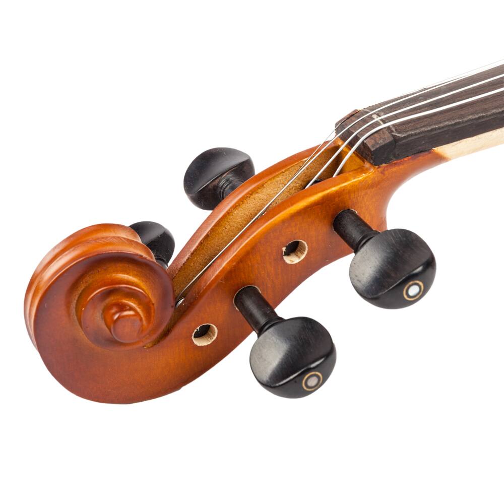 Angle. Winado - 4/4 Solid Wood EQ Violin Case Bow Violin Strings Shoulder Rest Electronic Tuner Connecting Wire Cloth Matte - Matte.