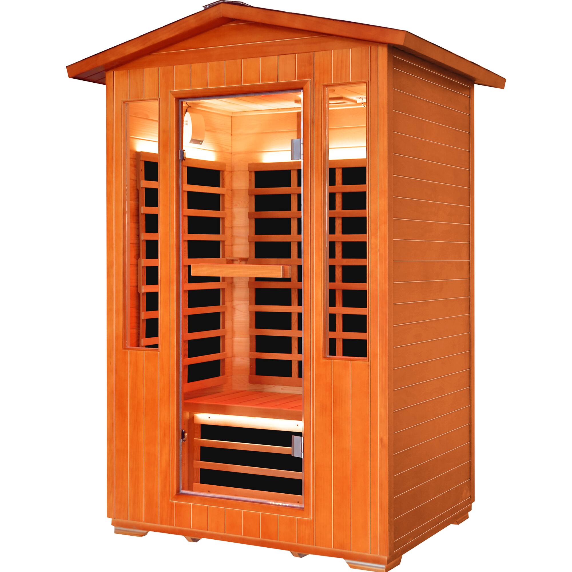 Left. Mondawe - Outdoor sauna room for 2 people - Ameican White Oak.