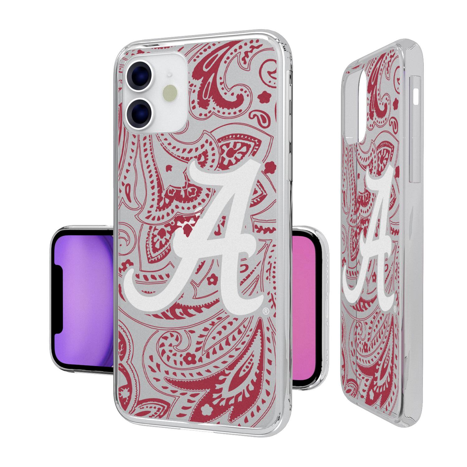 Alt View 1. Keyscaper - Alabama Crimson Tide iPhone Paisley Design Clear Case - 14 Pro - Multicolor.