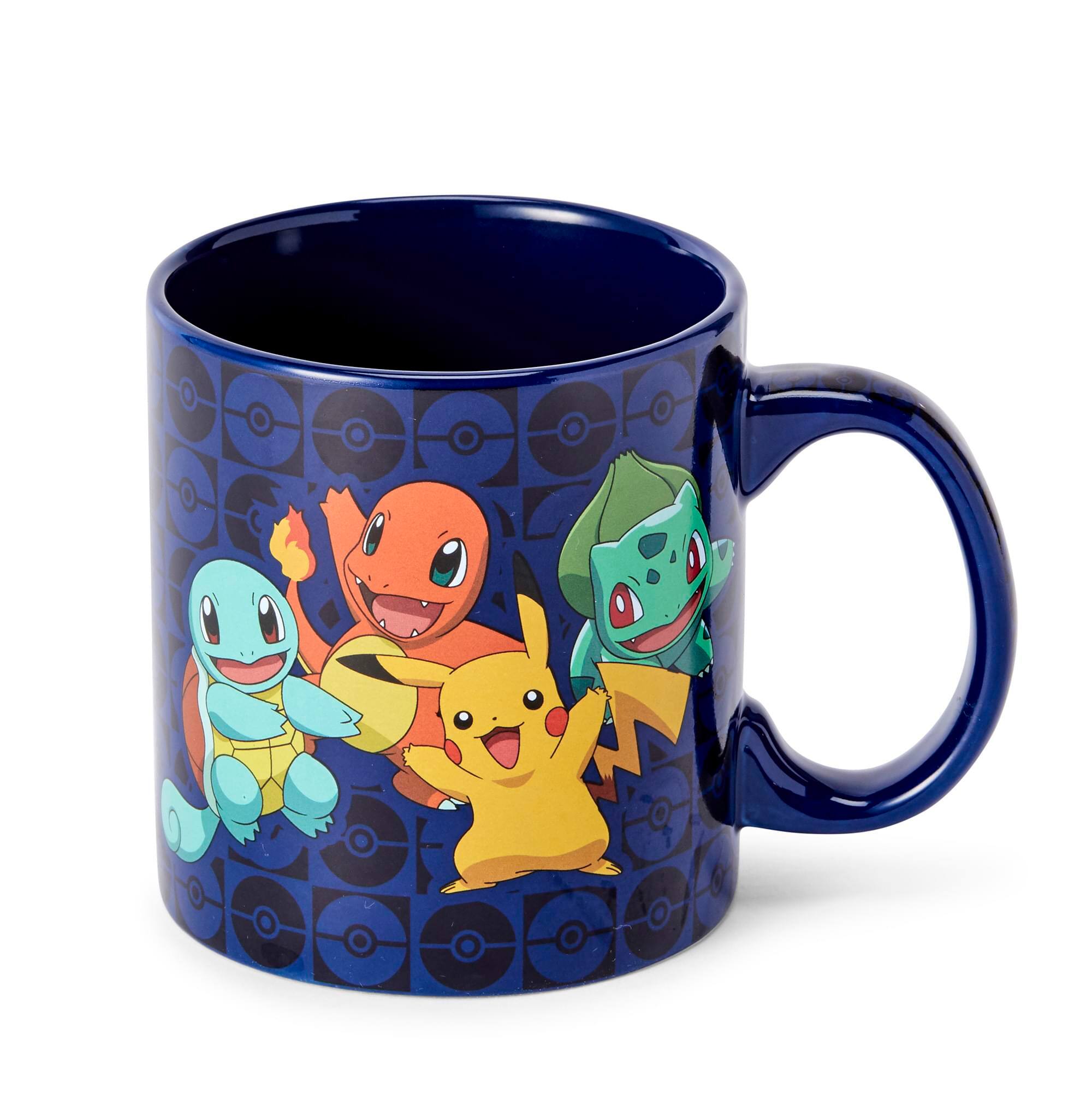 Alt View 1. Pokémon - Pokémon Original Generation One Starters Coffee Mug | Features Pikachu & More - Blue.