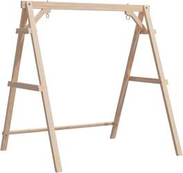 Winado - 4FT Wooden Porch Swing Frame Only A-Frame Porch Swing Stand w/ Stability Bar, Wood Swing Hanger for Outdoor Garden Patio - Natural