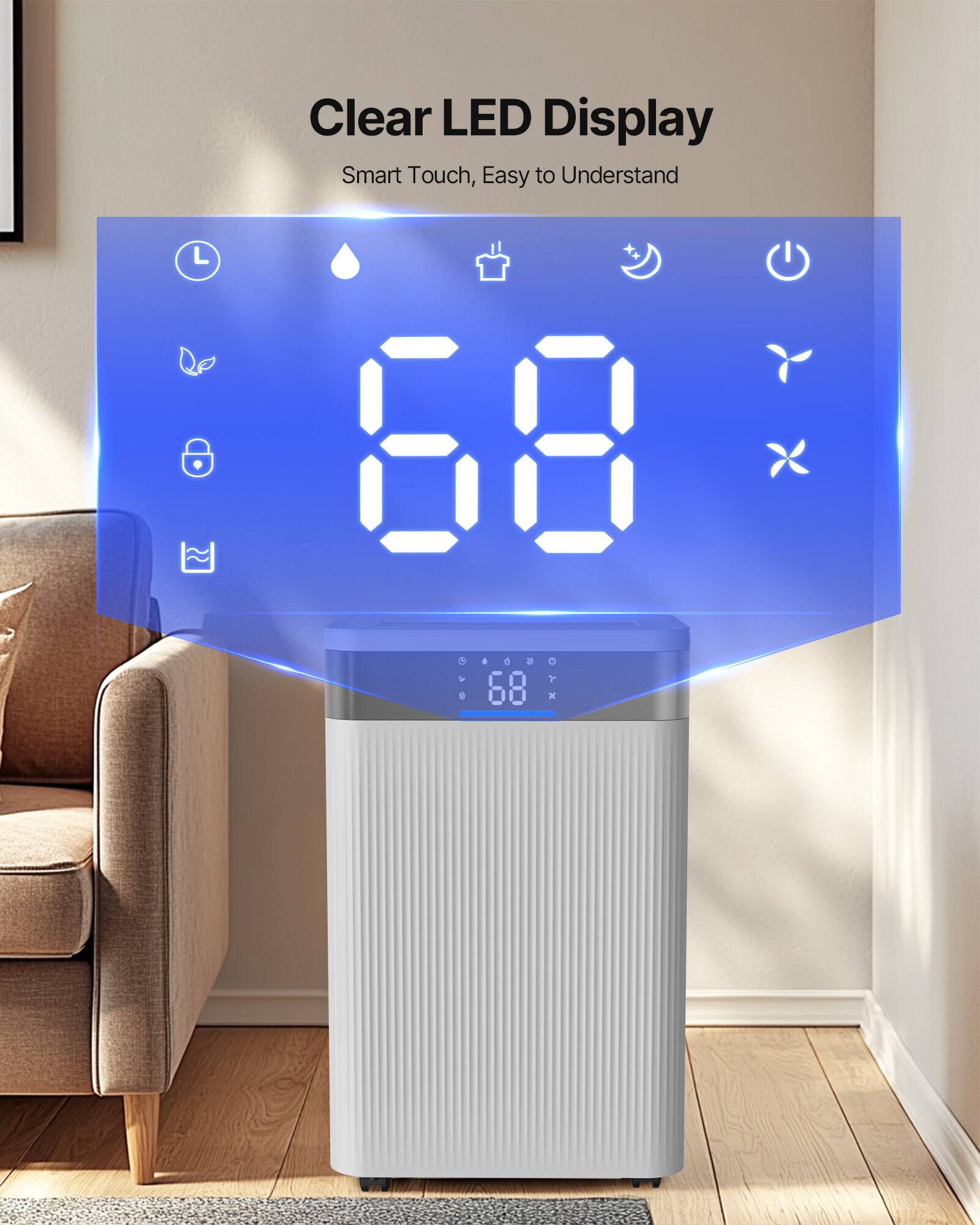 Clear LED Display  
Smart Touch, Easy to Understand  

68