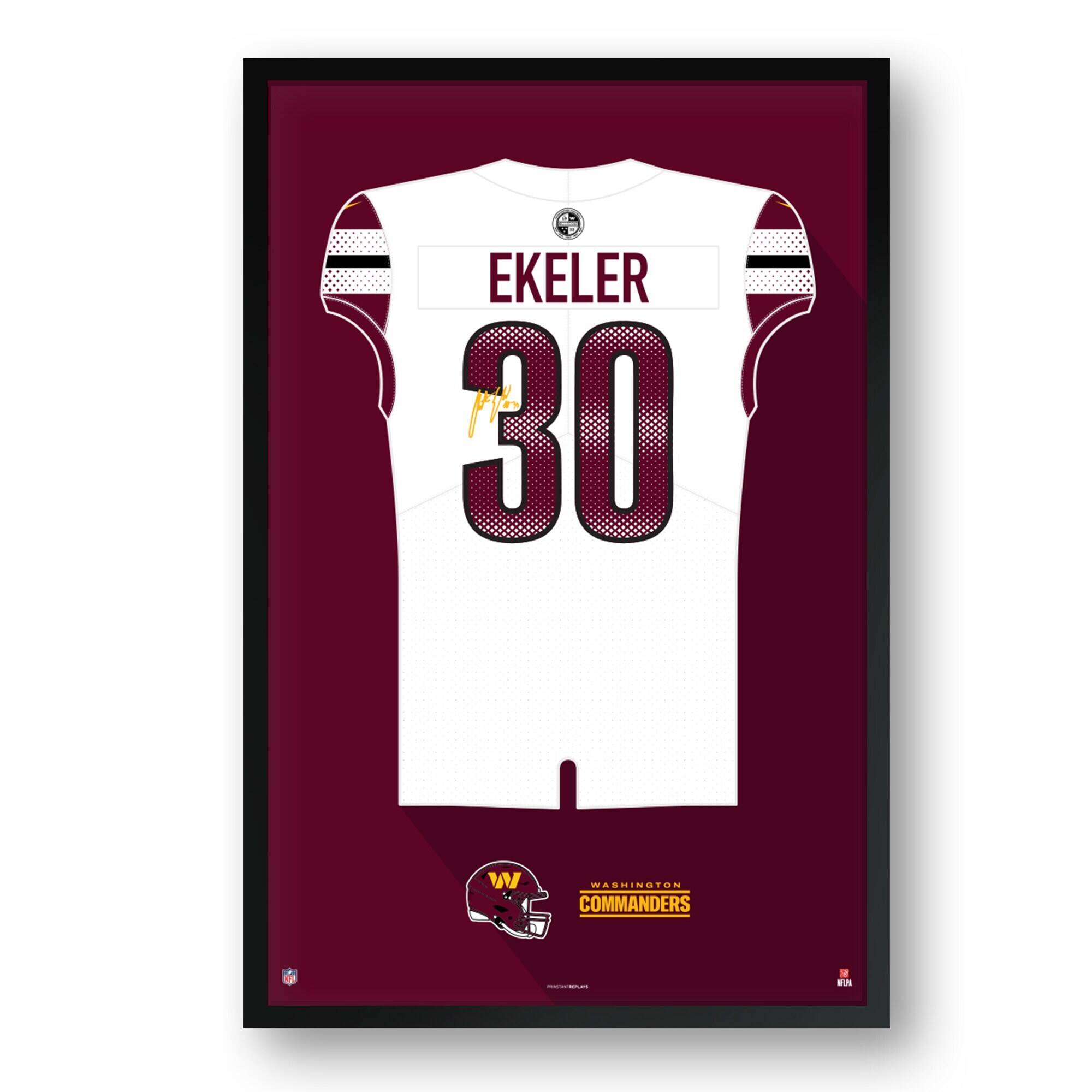 Austin Ekeler Washington Commanders Framed 27" x 39" Jersey Art Print