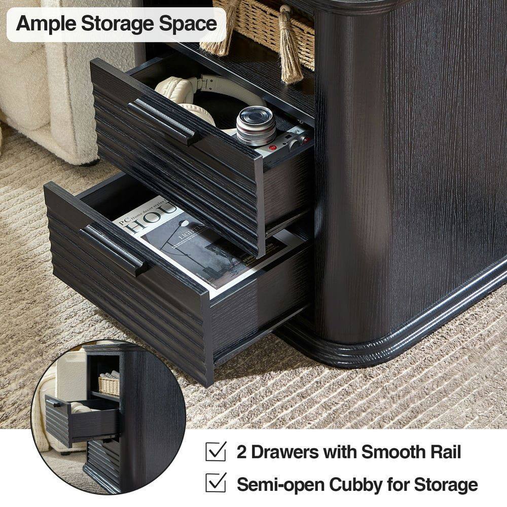 Ample Storage Space

- 2 Drawers with Smooth Rail
- Semi-open Cubby for Storage