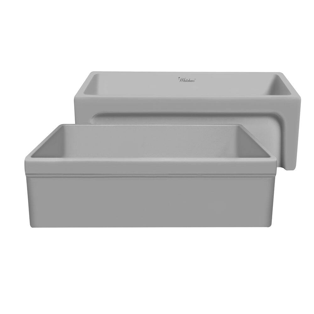 Front. Whitehaus - Glencove 30" Reversible Matte Kitchen Fireclay Sink - Gray.