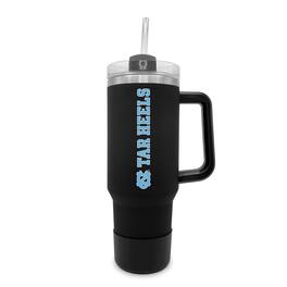 The Fanatic Group - North Carolina Tar Heels 40oz. Stainless Tumbler with Handle & Removable Straw - Black