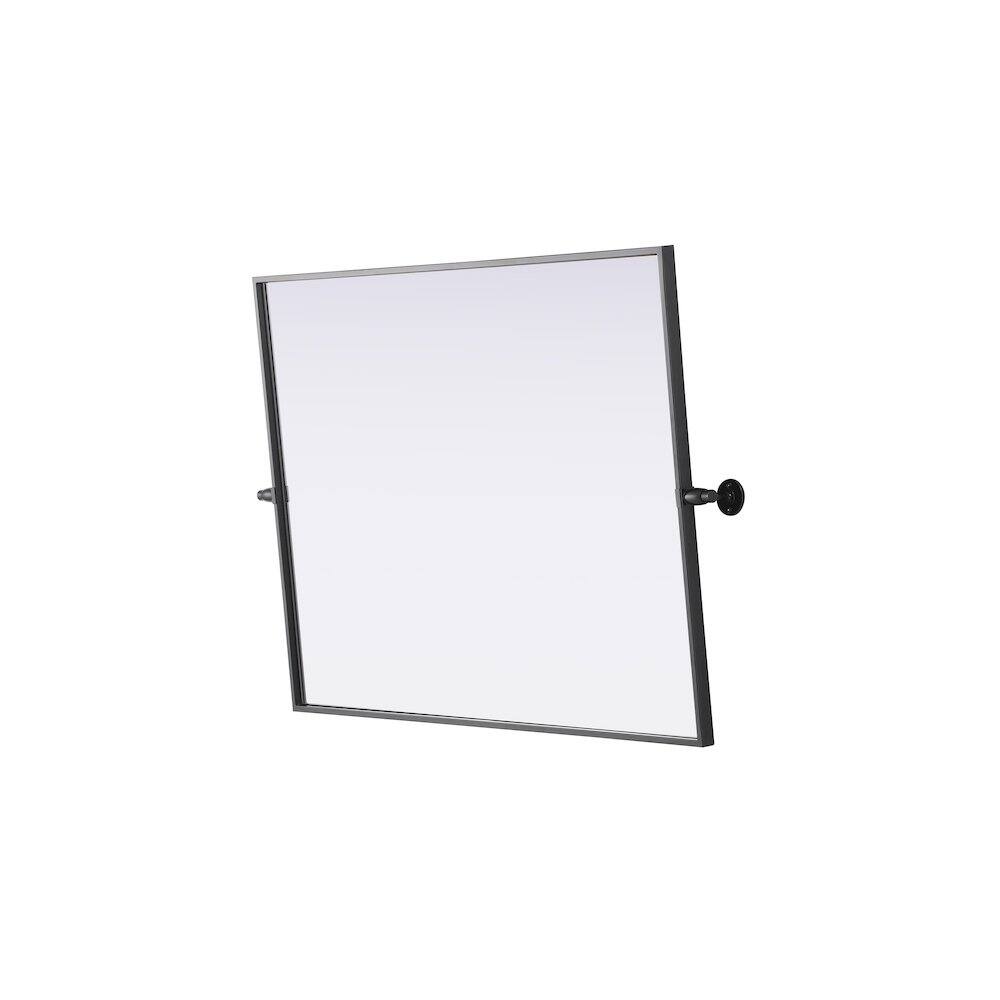 Left. Elegant Kitchen and Bath - Amoura 27X36 Pivot Mirror In Black - Black.