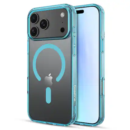 Front. BASELINE - baseline Clear Series w/ MagSafe Case for Apple iPhone 17 Pro Max - Transparent Blue - Clear.