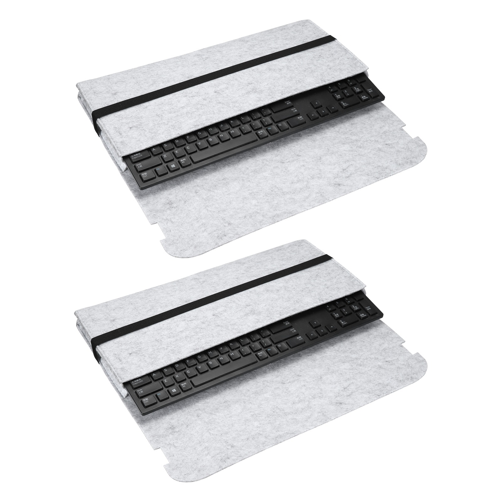 Unique Bargains - 2pcs 108 Keys Keyboard Case Sleeve (18.5x7.1x1.8 Inch) Dustproof Waterproof Carrying Case for Mechanical Keyboards - Gray