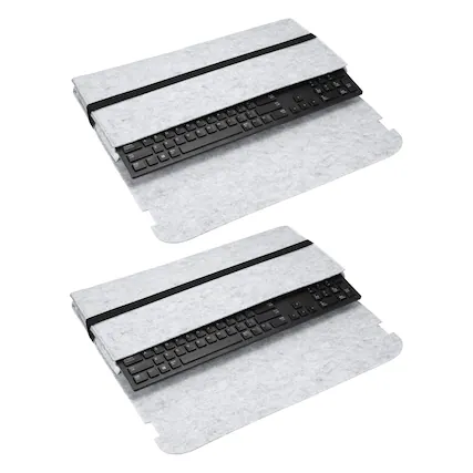 Front. Unique Bargains - 2pcs 108 Keys Keyboard Case Sleeve (18.5x7.1x1.8 Inch) Dustproof Waterproof Carrying Case for Mechanical Keyboards - Gray.