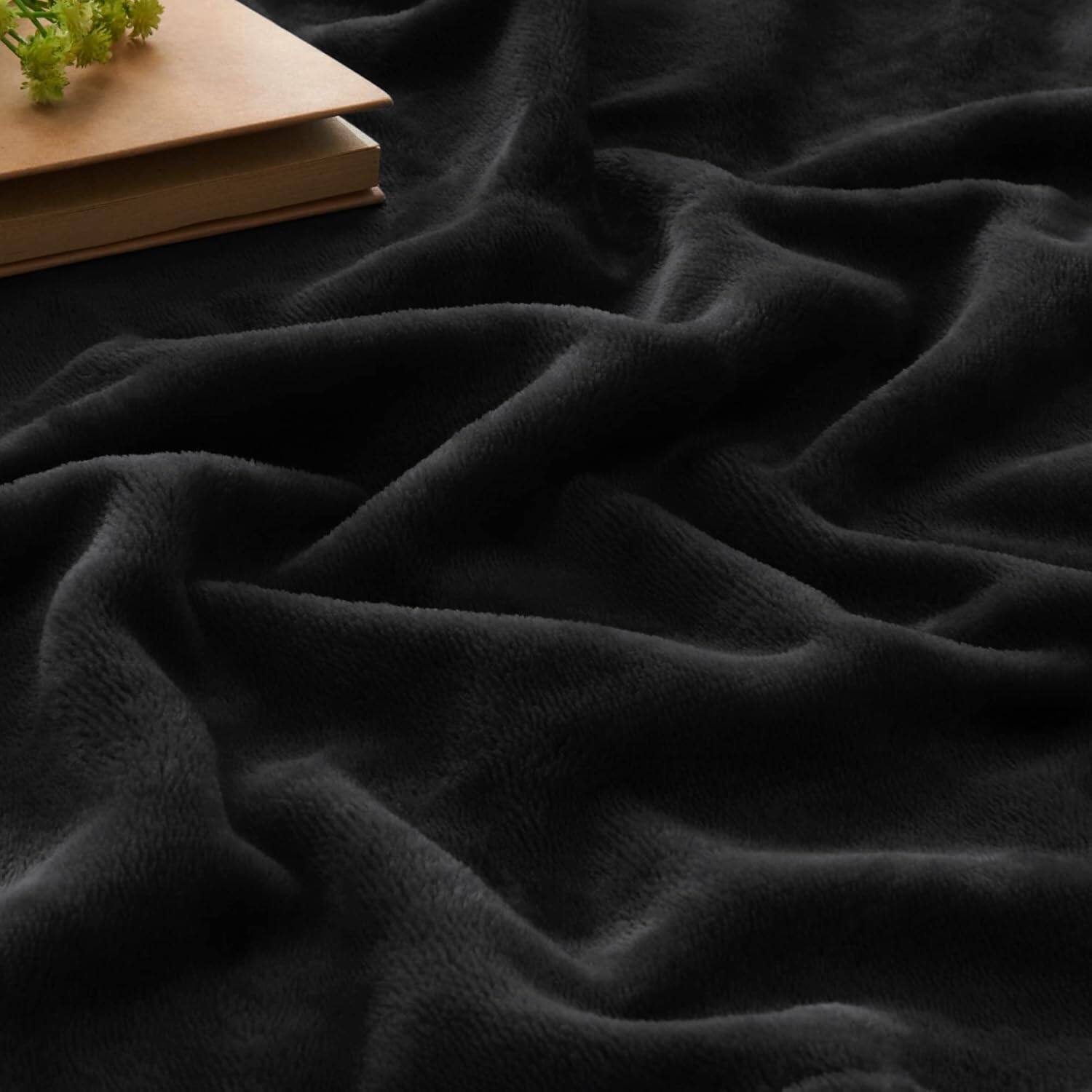 Left. blue - Paaaawaters Fleece Blanket Black Throw Blankets for Couch & Bed, Luxury Plush Cozy Fuzzy Blanket 50x60 inches - color:BurntOrange+size:King(108"x90").