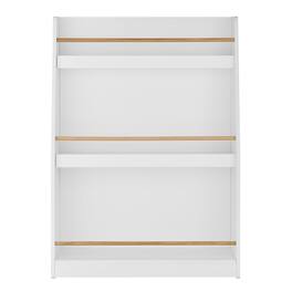 Danya B - Steiner 3-Tier Kids Freestanding Bookcase with Contrasting Wood-Toned Rods - White