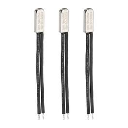 Unique Bargains - 3pcs KSD9700 Thermostat 180C Normally Close N.C Temperature Switch 250V 10A Thermal Protector Metal - Black