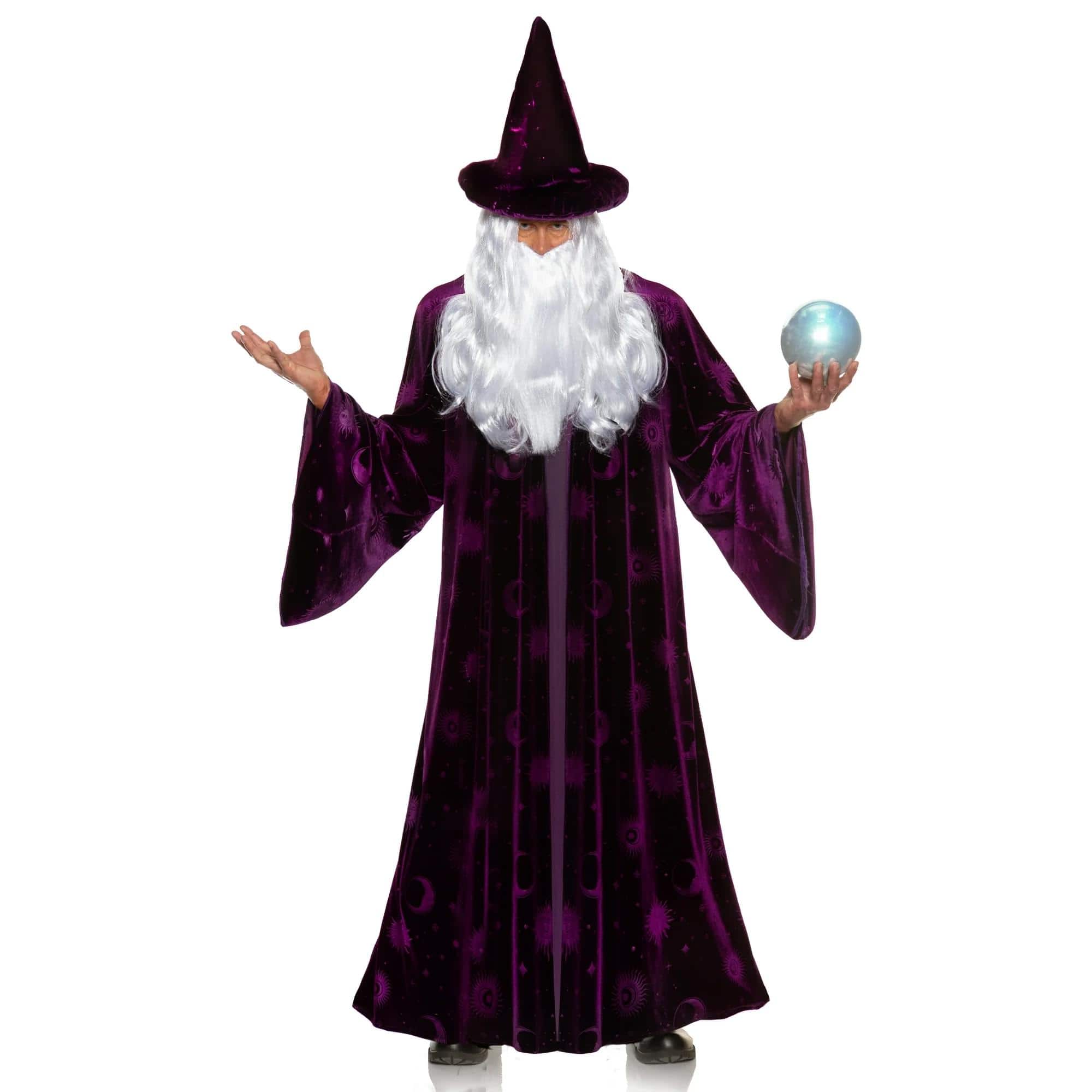 Underwraps - Midnight Mystic Wizard Purple Adult Costume | Standard - Multi-Colored