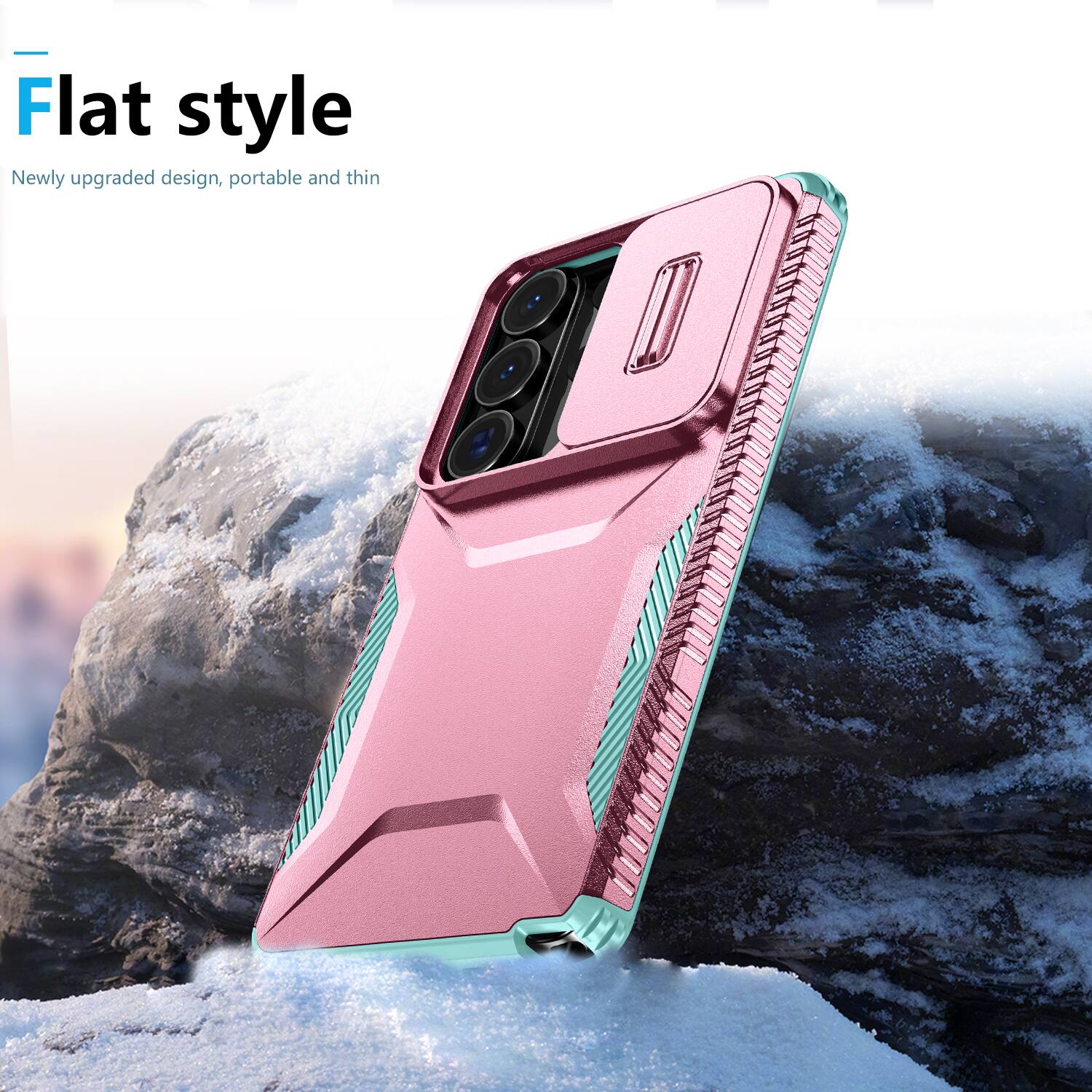 Flat style  
Newly upgraded design, portable and thin