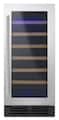 Whirlpool - 34-Bottle Built-In Wine Cooler - Stainless Steel