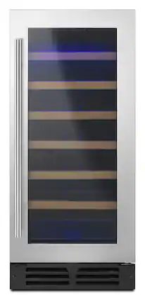 Whirlpool - 34-Bottle Built-In Wine Cooler - Stainless Steel