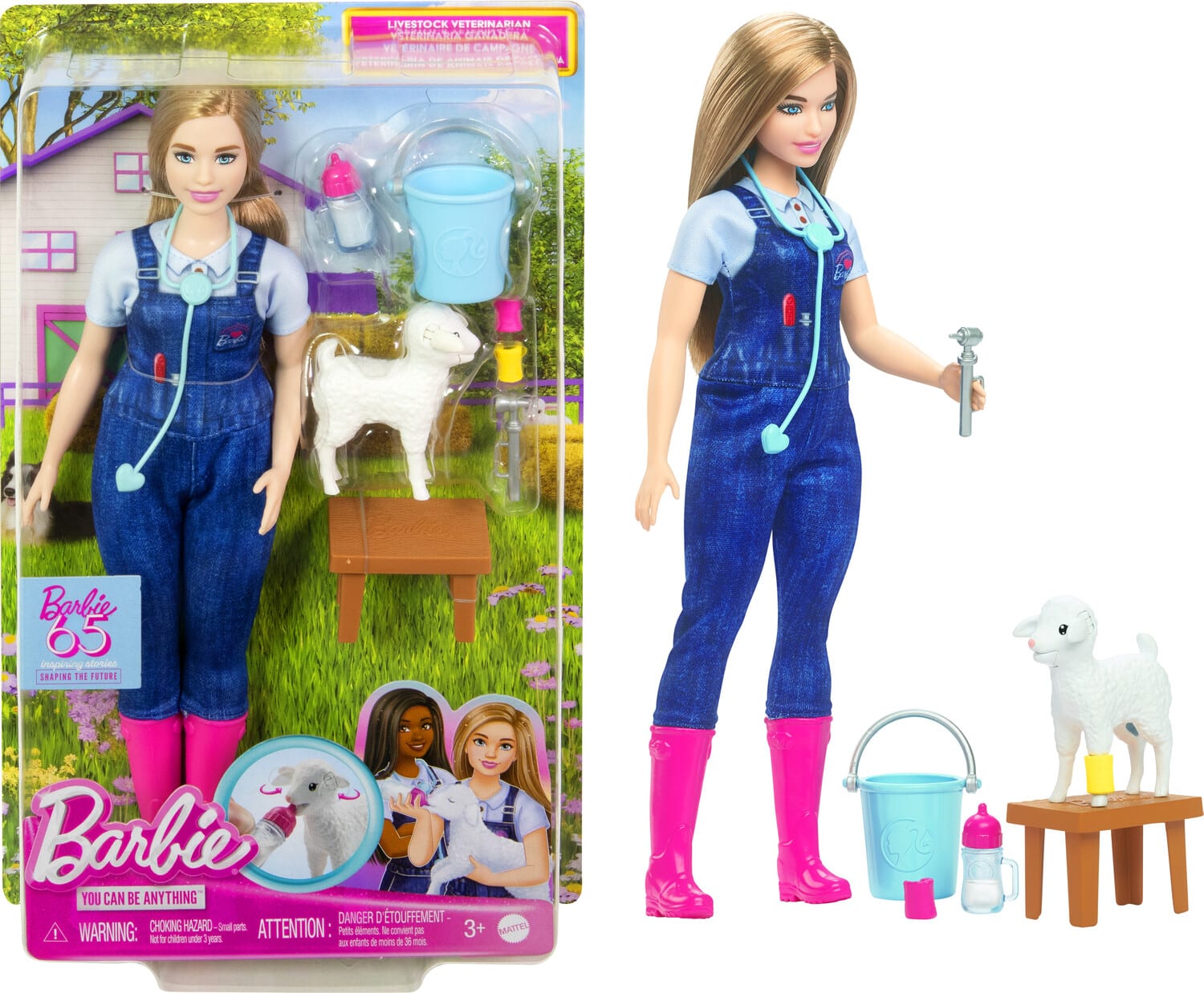 Mattel - Barbie Careers Farm Veterinarian Doll & Accessories, 65th Anniversary - COLLECTABLES - Multicolor