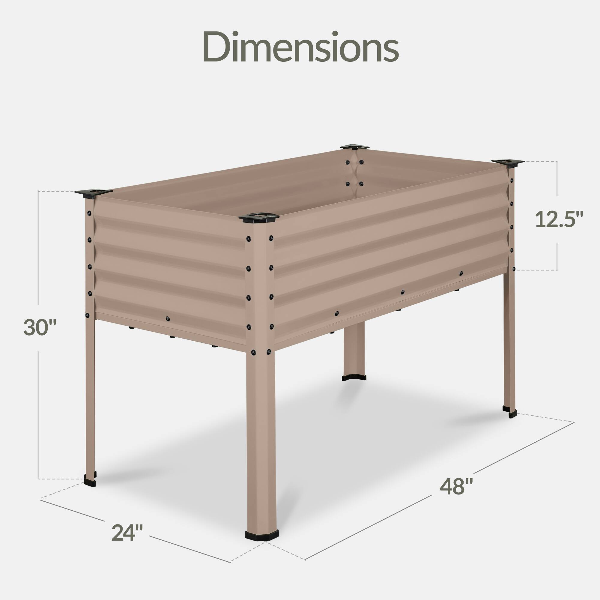 Dimensions: 12.5" x 30" x 48" x 24"