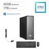 HP - Upgraded - OmniDesk Slim Desktop (Intel 300, 32GB, 1TB SSD, Intel UHD 710, WiFi 6, Bluetooth 5.4, Win 11 Pro) w/USB Hub - Meteor Silver