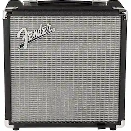 Fender - Rumble 15 (V3) Bass Amplifier with 8" Speaker, Black/Silver