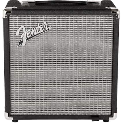 Front. Fender - Fender Rumble 15 (V3) Bass Amplifier with 8" Speaker, Black/Silver.