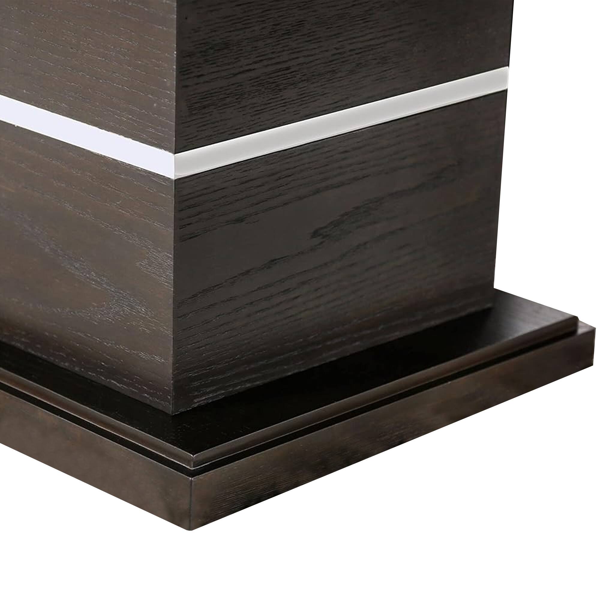 Alt View 2. Manhattan Lane - Keo Dining Table, 66-84 Inch Extendable Top, Chrome Accent Base, Brown - Espresso Brown, Chrome.