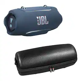 JBL - XTREME 5 Bluetooth Speaker Bundle with Shoulder Strap and gSport Case - Blue